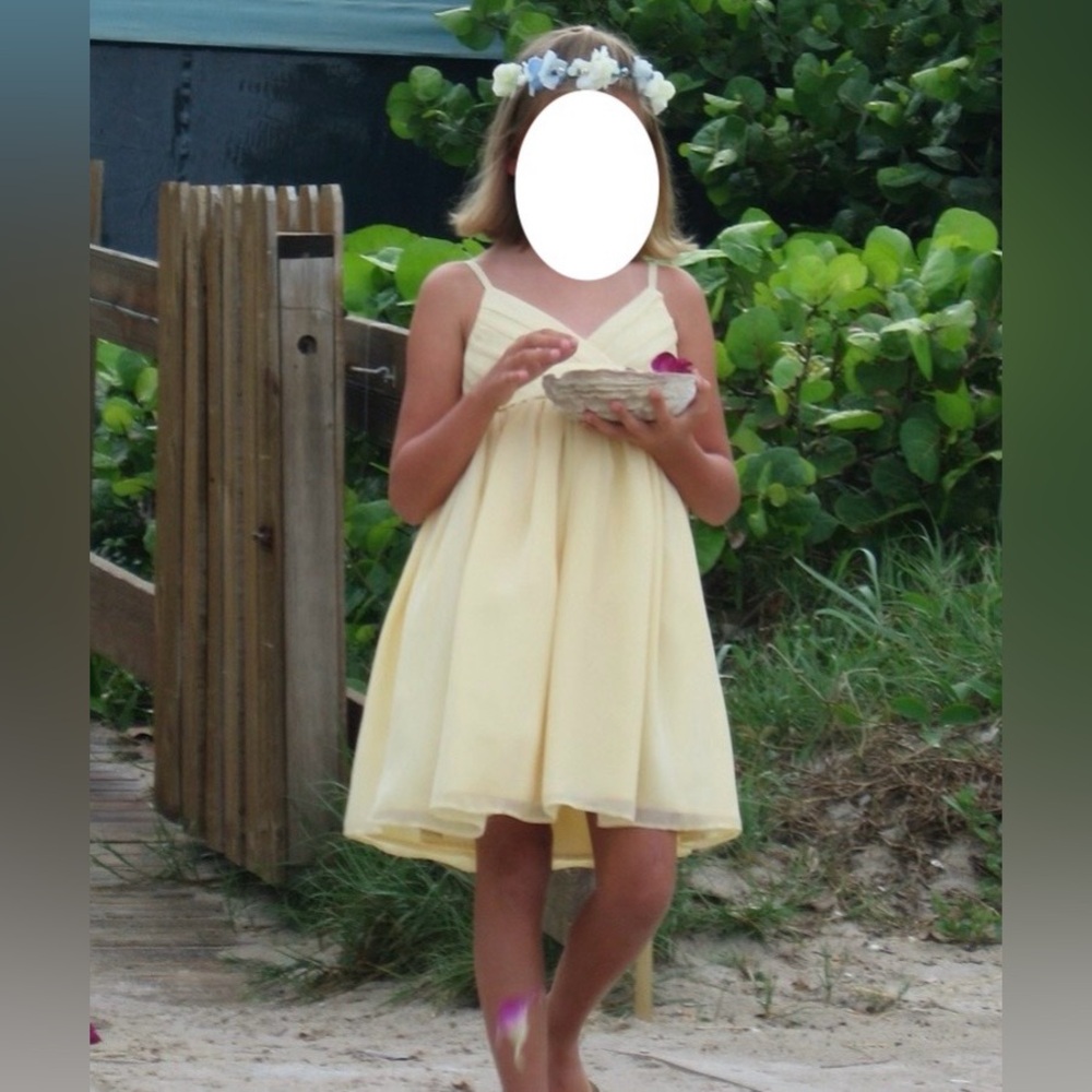 Savannah Butter Yellow Easter Flower Girl Formal Beach Wedding Sun Dress Size 7
